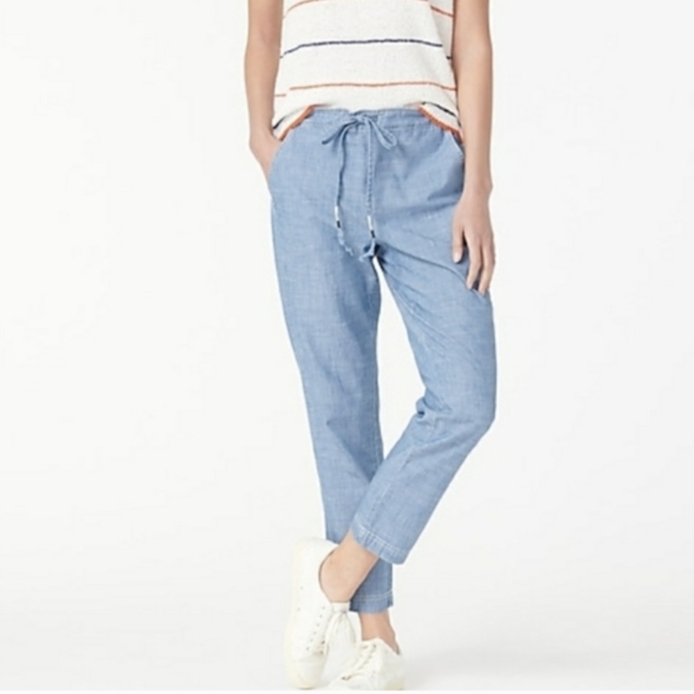 J. Crew Light Blue Cropped Drawstring Pants